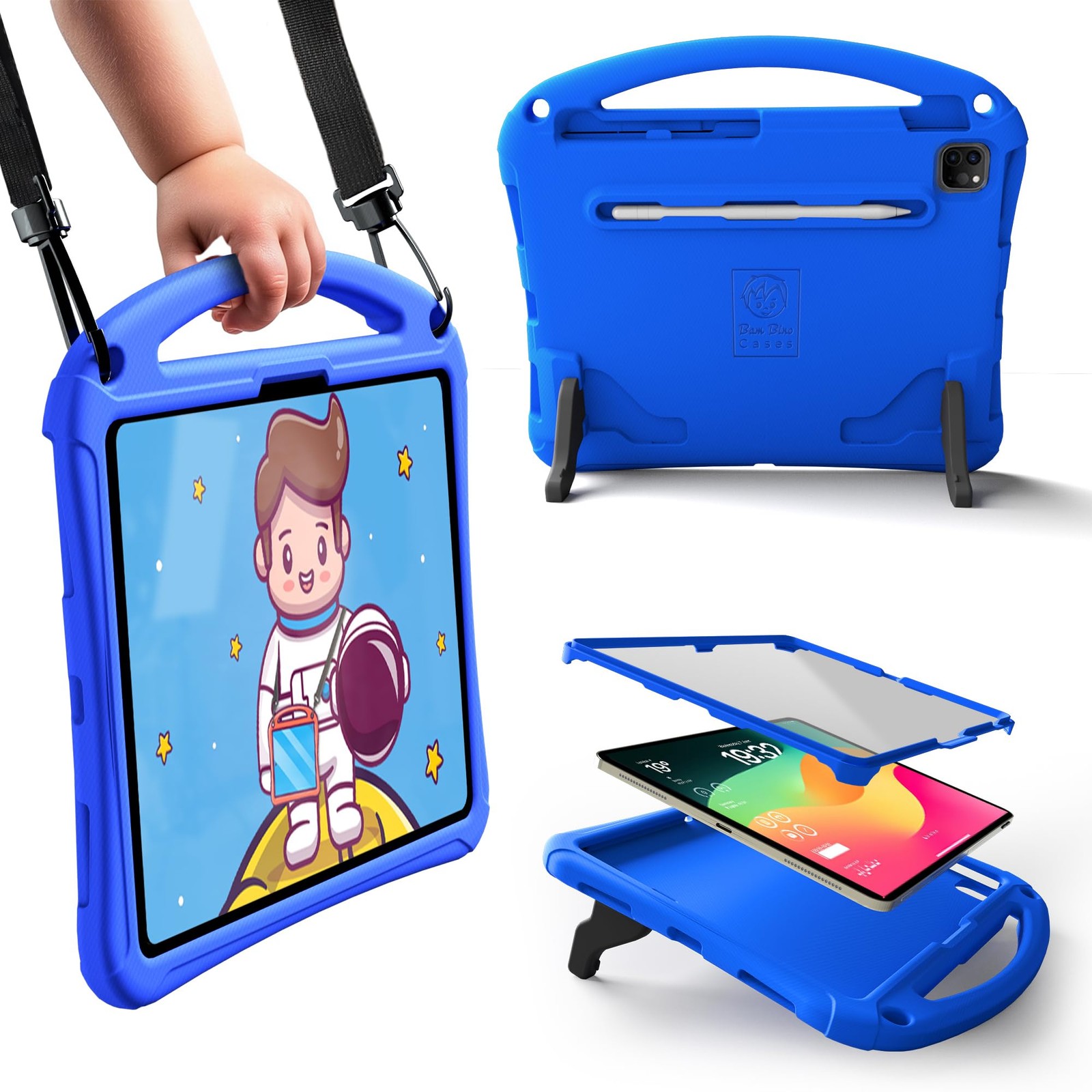 Bam Bino Space Suit Kids Rugged Case for iPad Air/Pro 11-inch M2/M3/M4/M5