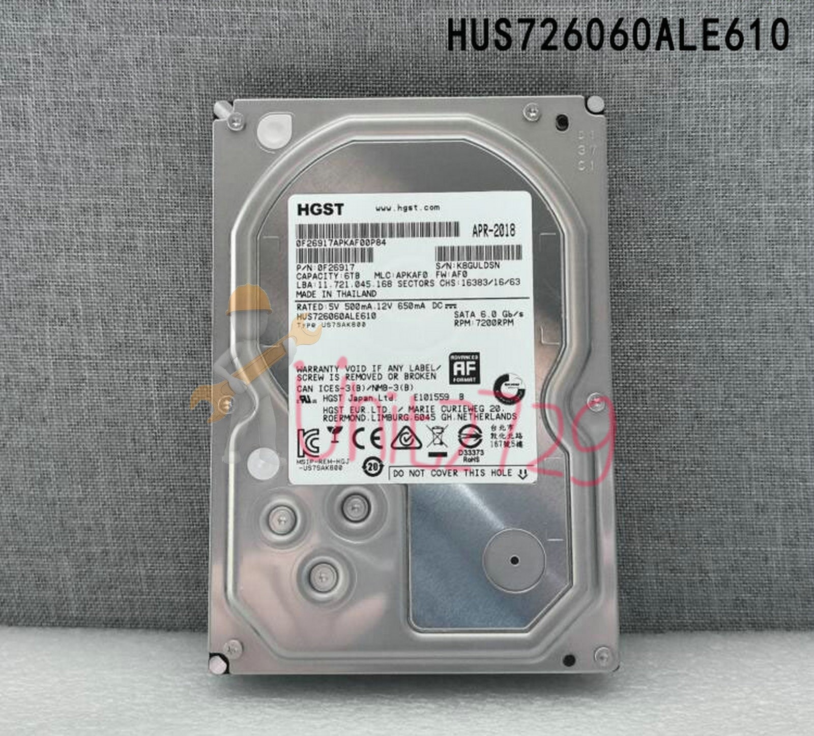 HUS726060ALE610 HGST 6TB 7200RPM SATA 6Gbps 128MB Cache 3.5 inch