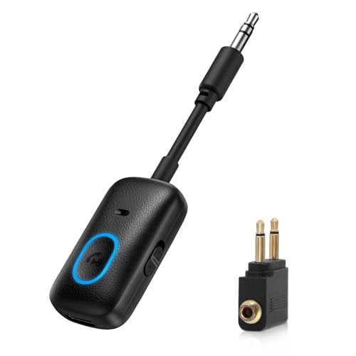  Bluetooth 5.3 Transmitter Receiver, Airplane Headphone Adapter, Aux Bluetooth 