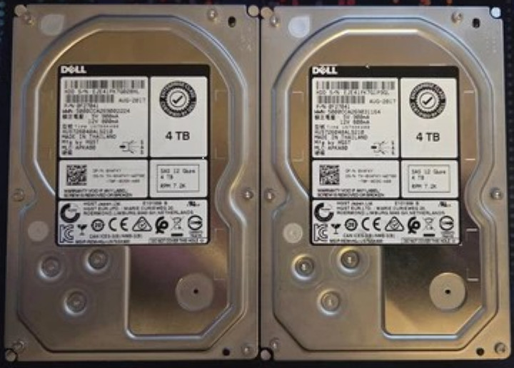 2-each DELL HGST 7K6000 EMC 4TB SAS 12Gb 7.2K 3.5" HDD - NAS Ready