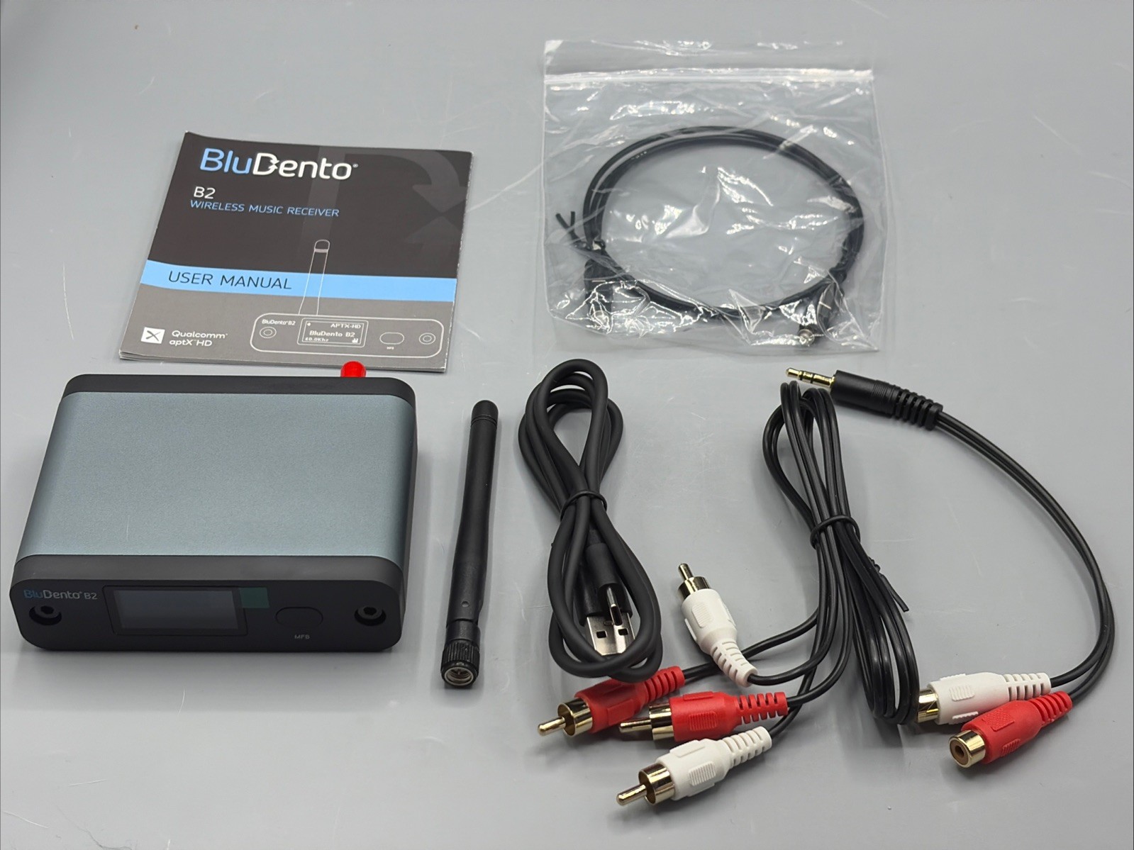 BluDento B2 True Hi-Fi aptX HD LDAC Bluetooth Music Receiver v5.1 ESS DAC
