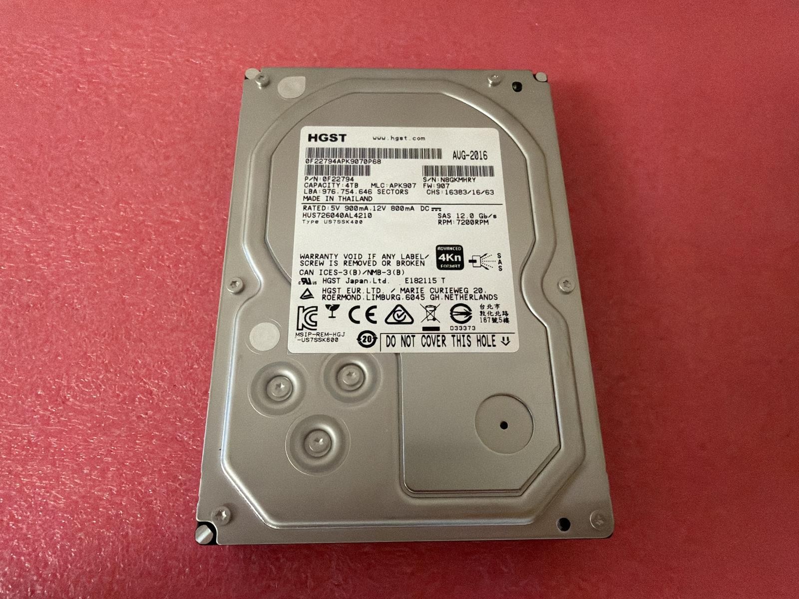 HGST HUS726040AL4210 4TB 3.5 SAS 4KN HDD