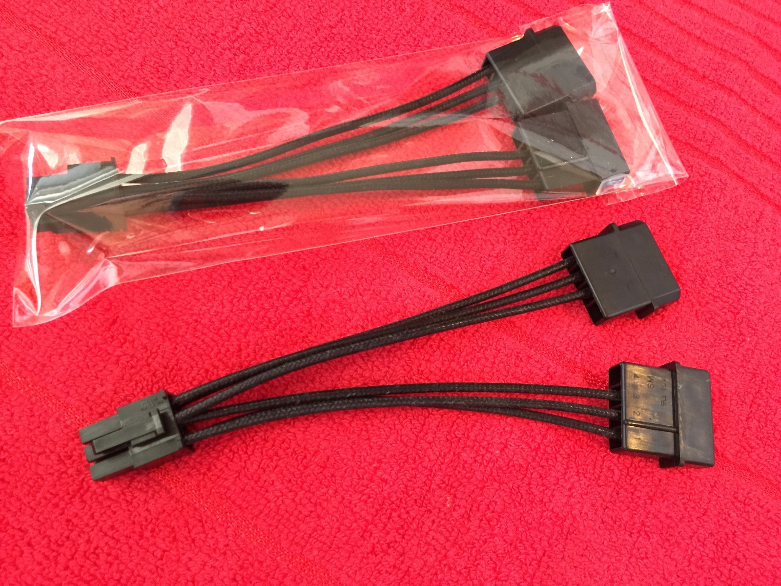 2 pcs EVGA Dual 4-Pin Molex to 6-Pin PCI Express PCIe Power Cable Adapters
