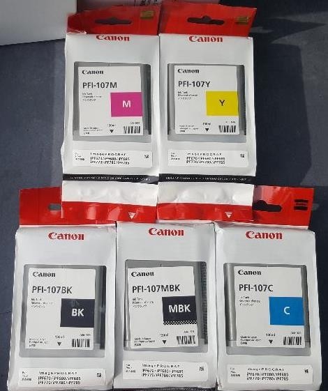 Set Genuine Canon PFI-107 Inks 107 IPF 670 680 685 770 780 785 2020-2026