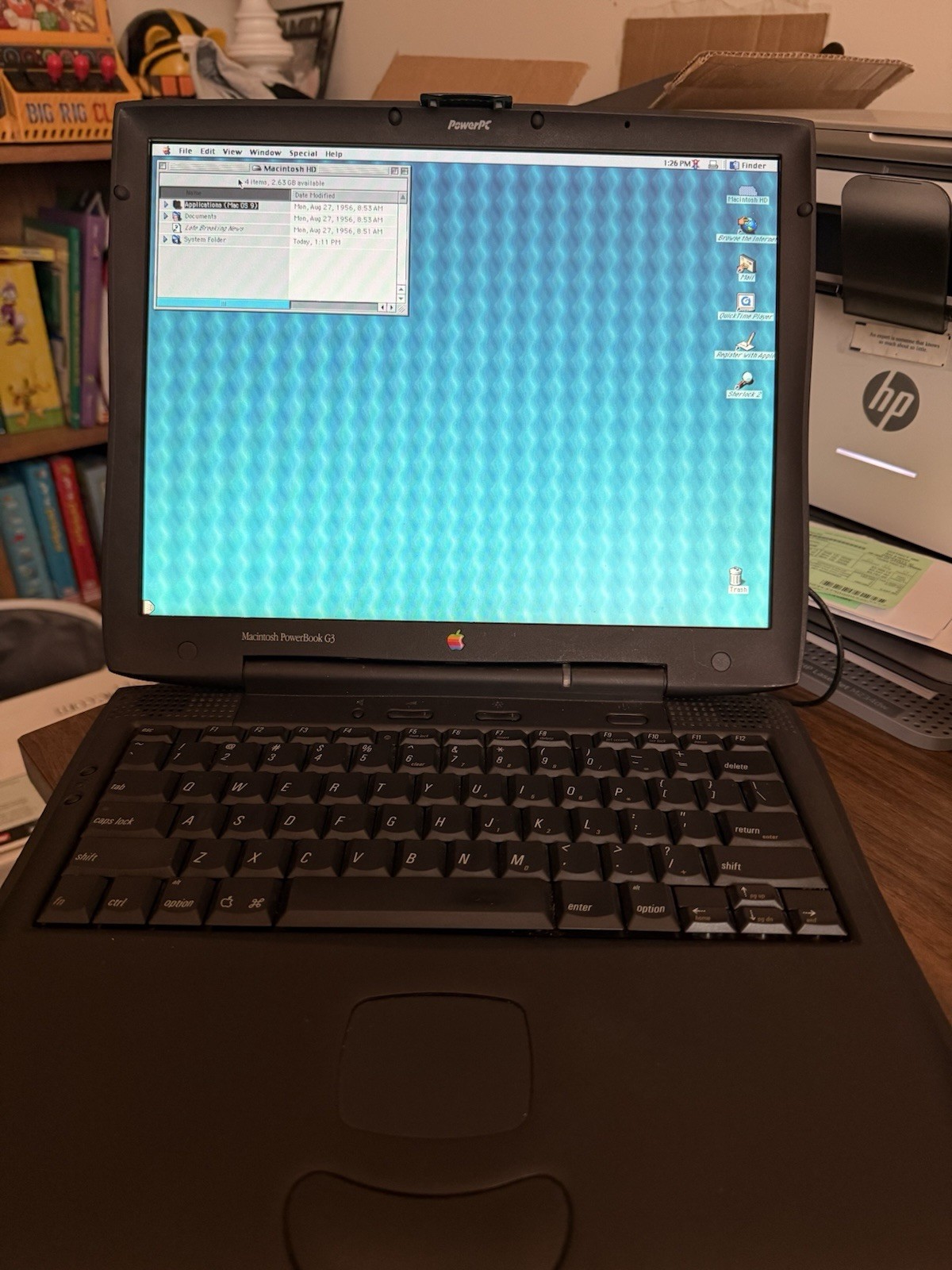 Vintage Retro Apple PowerBook 233 Mhz G3 96 MB RAM/ 3Gb HD OS9.2 Works Great