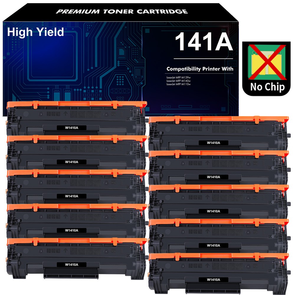 10Pack W1410A 141A Toner NO CHIP Fits for HP LaserJet MFP M139w M140w M110w C