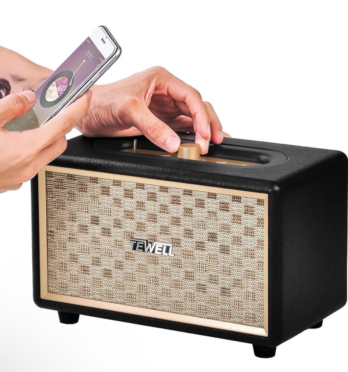 Tewell Home Speaker with Premium Audio | Rich Bass Rotary Dial  Volume Control