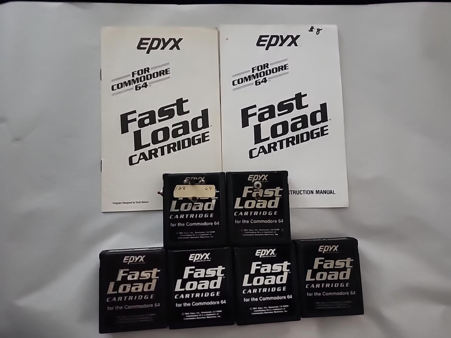 Lot of 6 EPYX Fast Load Cartridges Commodore 64 C64 + 2 Manuals Vintage 1984
