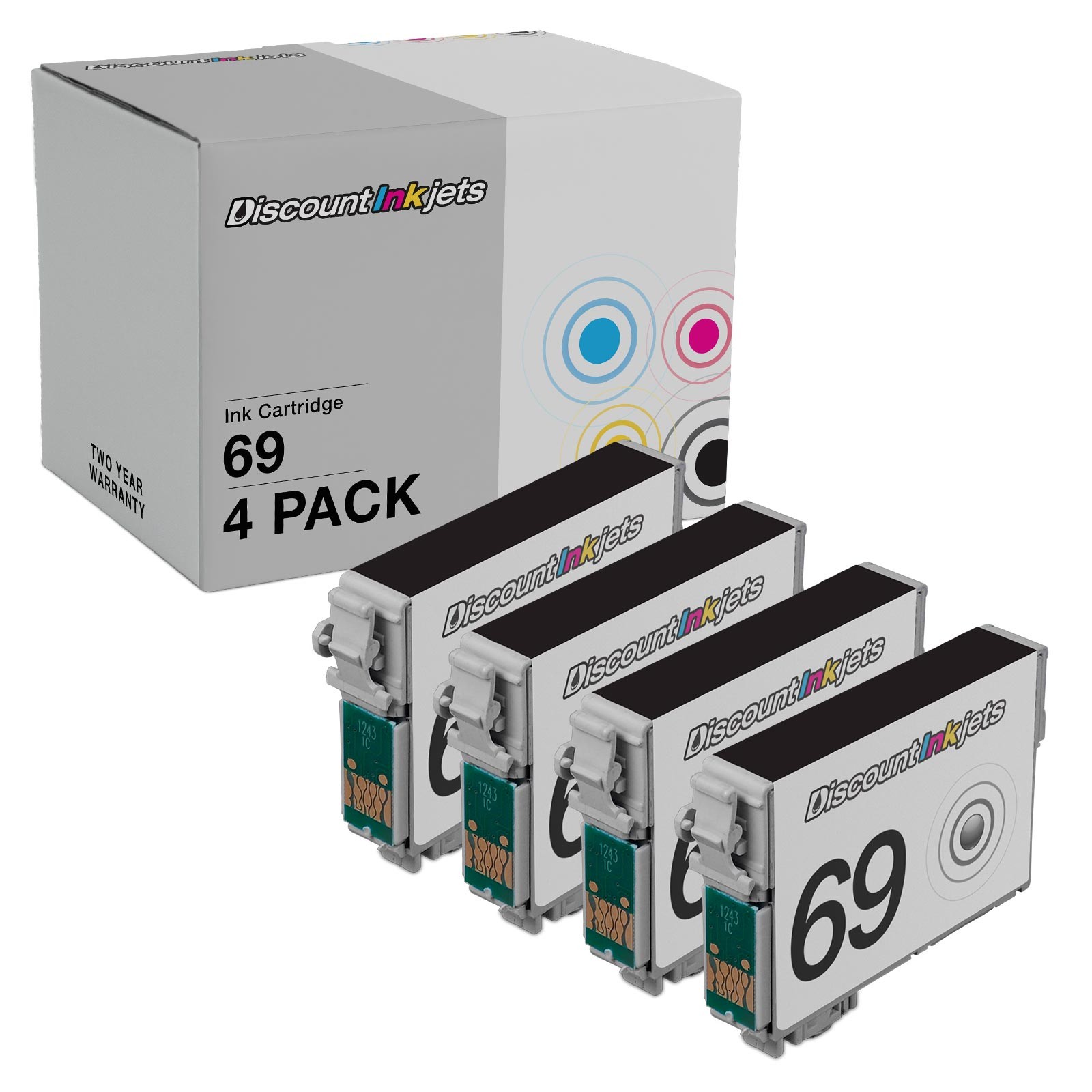 4pk T069 T069120 BLACK Reman Ink Cartridge for Epson Workforce 30 310 615 Stylus