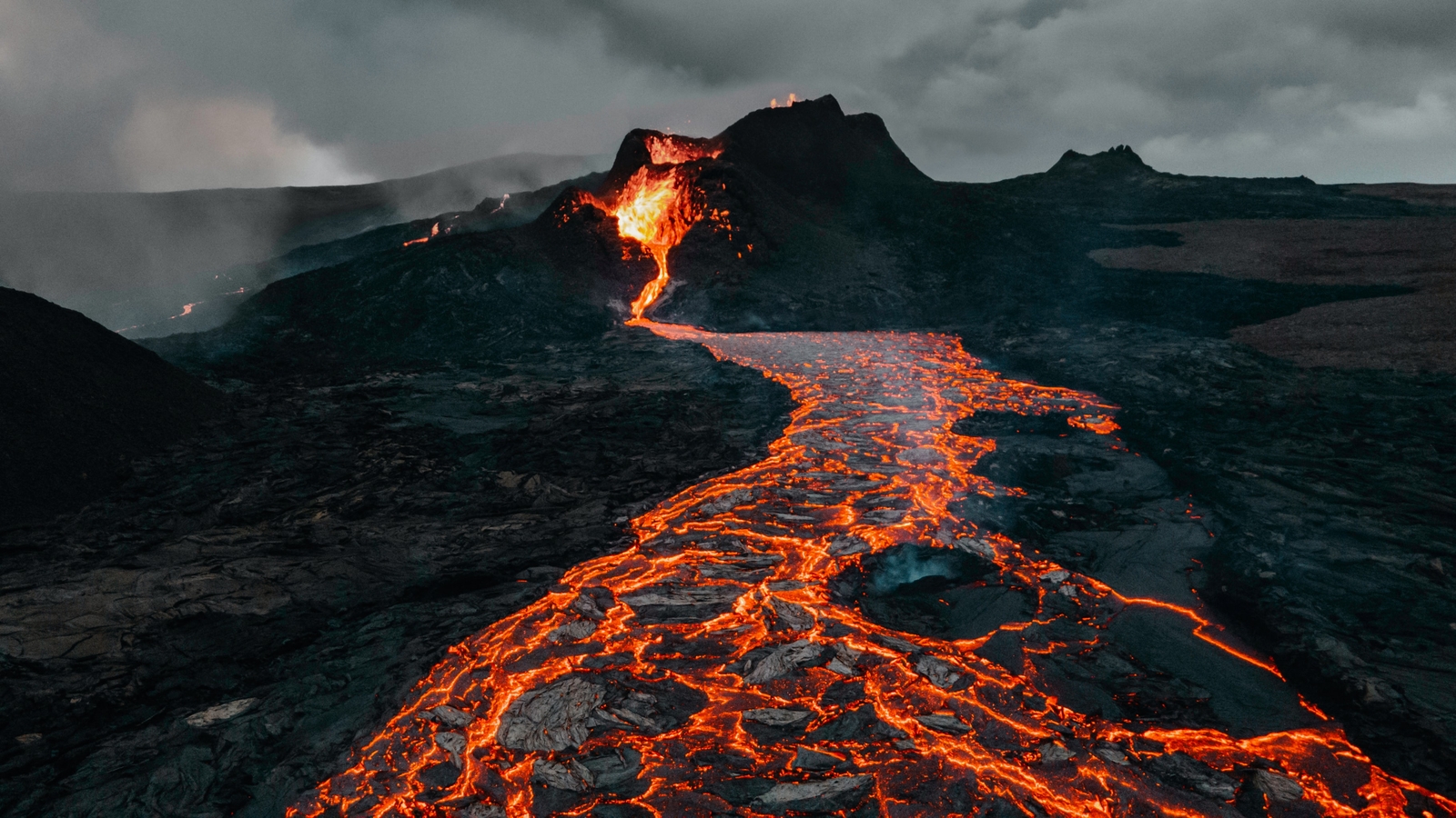 Landscape nature volcano eruption Custom Gaming Mat Desk