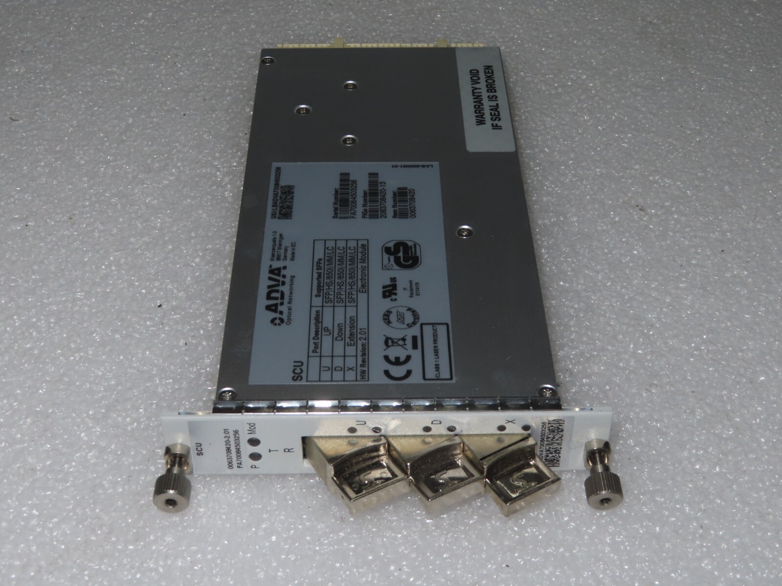 ADVA 0063708420-03 SCU Shelf Control Unit