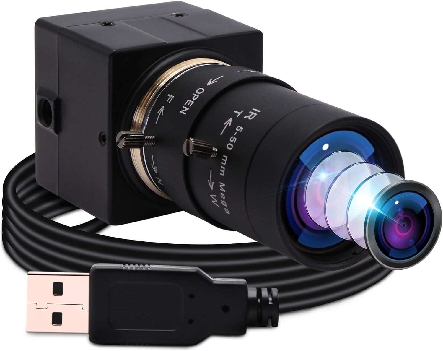 ELP 8 million pixel webcam 5-50mm manual variable focus lens HD image quality 8M