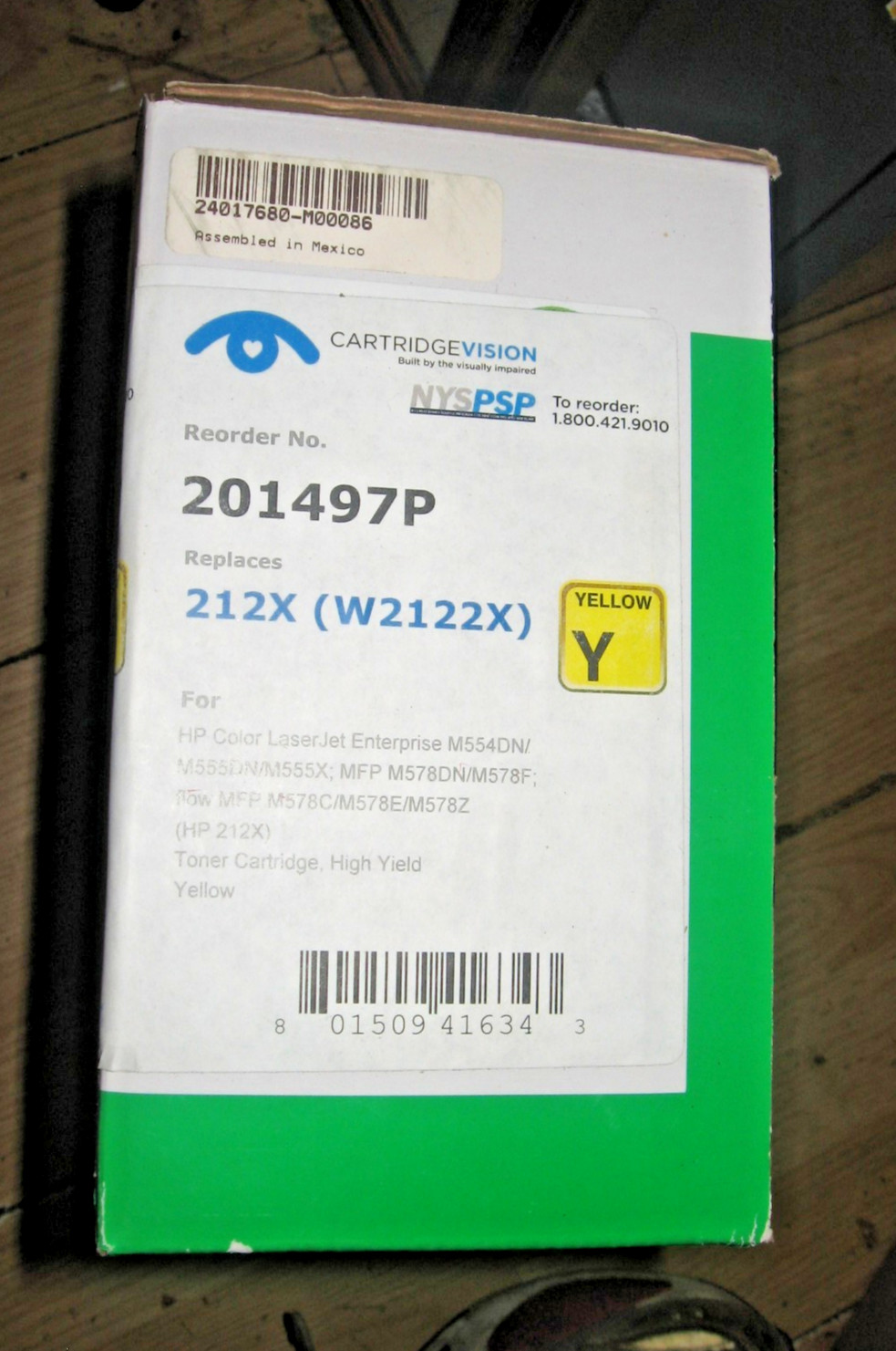 Clover 212X W2122X Yellow High Yield Toner HP M554 M555 M578 201497PR New