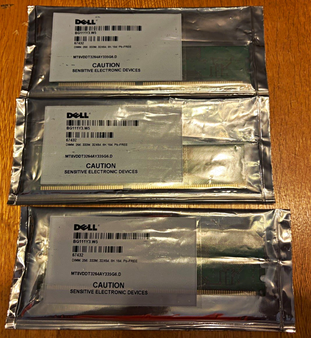 Dell 3GB (3x1GB) DDR SDRAM PC-2700 DDR-333 184-Pin ECC Reg DIMM