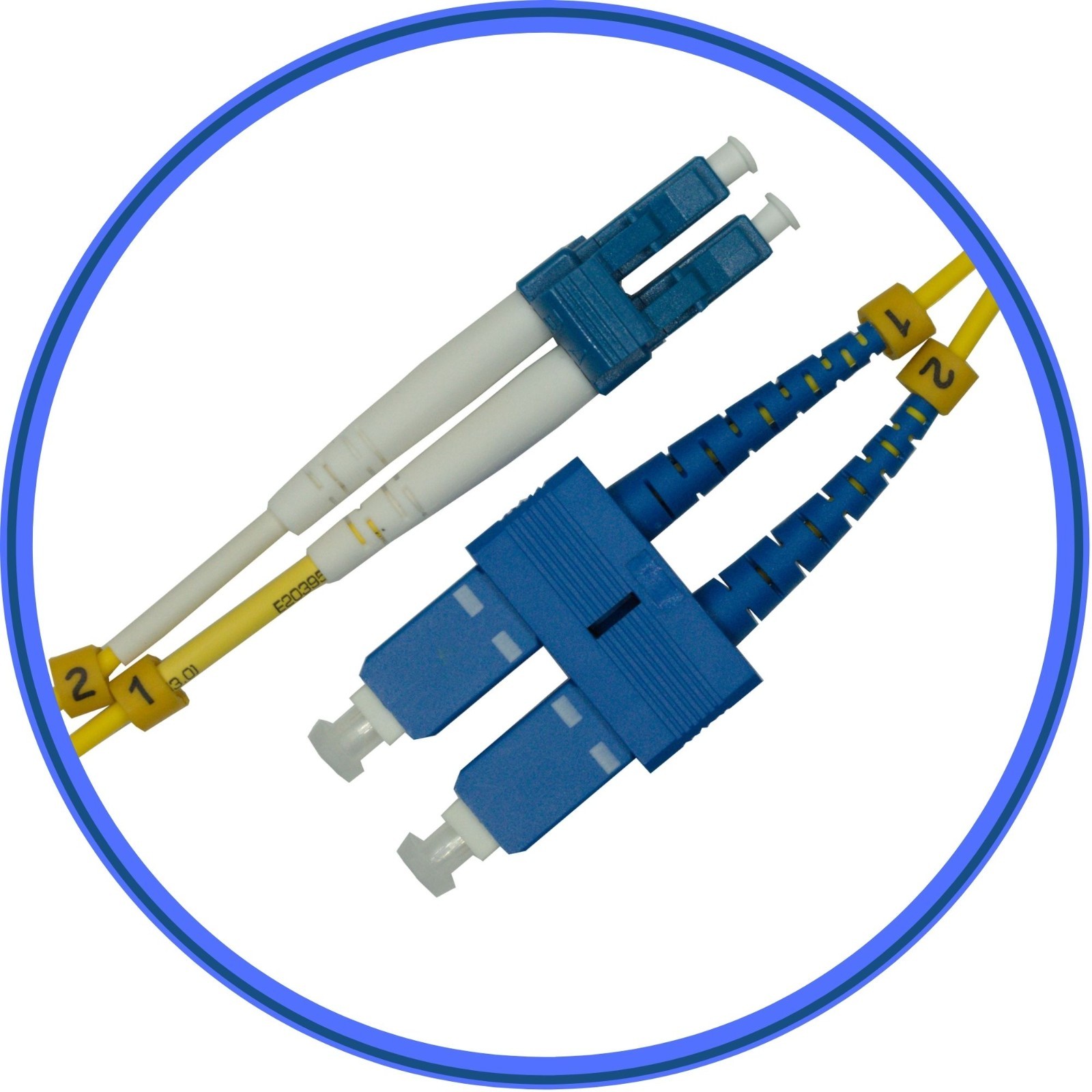 LC/UPC to SC/UPC Duplex Fiber Patch Cable - 1M (3ft) - Single Mode
