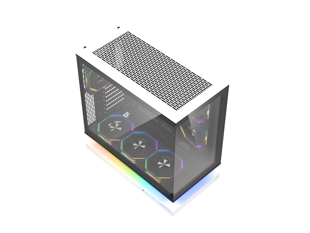 FLOATRON F1 ATX Mid Tower Gaming PC Case, 270° Frameless Tempered darkFlash
