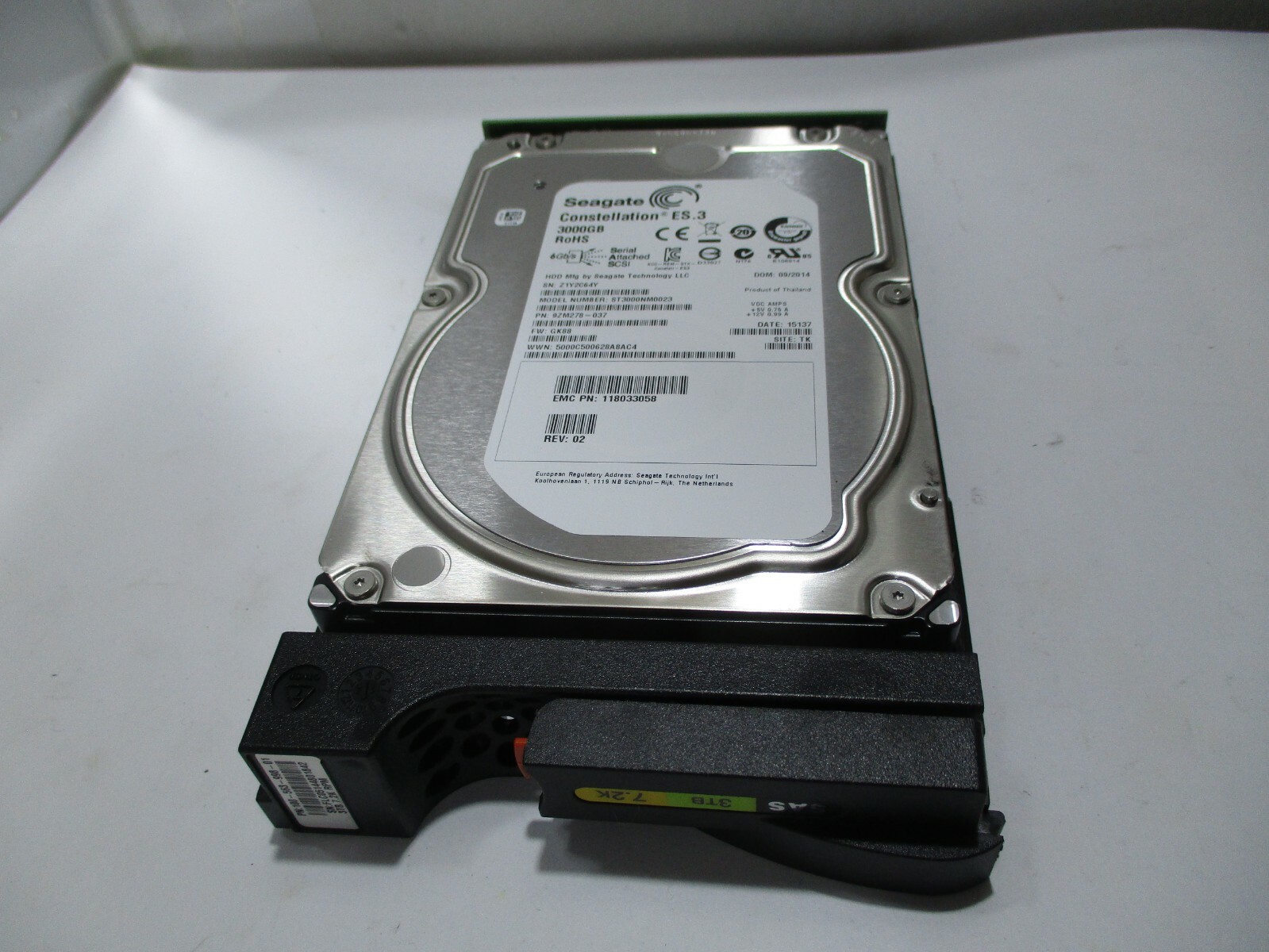 Dell EMC 100-563-998-01 3TB 7.2K RPM SAS 3.5" HDD Data Domain DD2500 X-2UC-3TBS 
