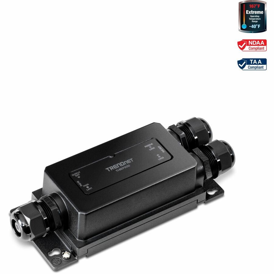 TRENDnet TI-BEP200, 2-Port Industrial Outdoor Gigabit Active/Passive