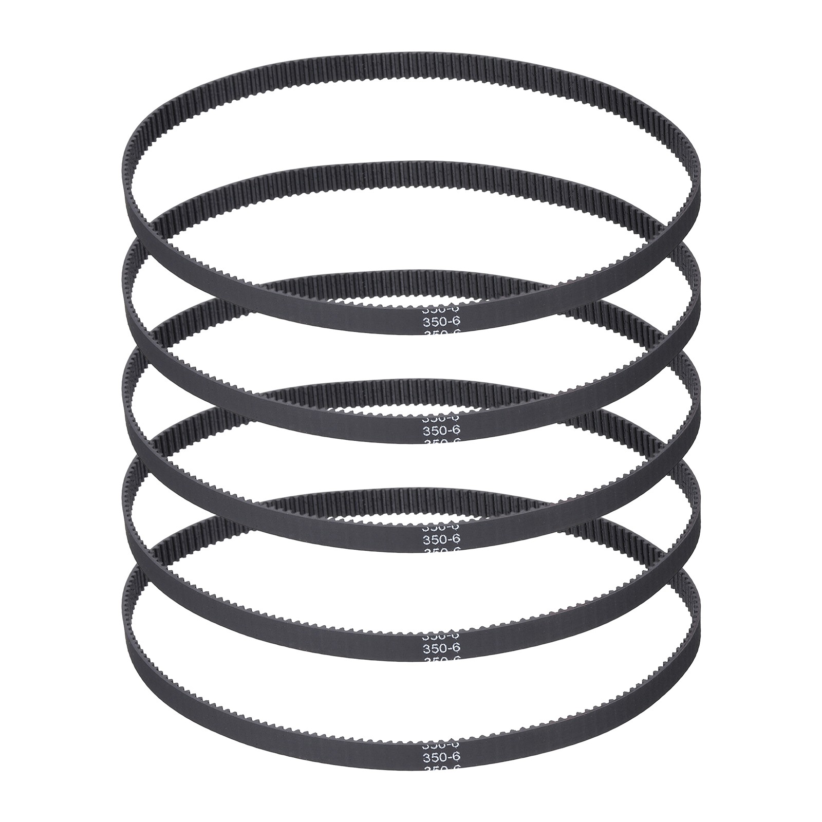 350mm GT-2 Timing Belt 5pcs 6mm Width 2mm Pitch 3D Printing Closed Loop Black