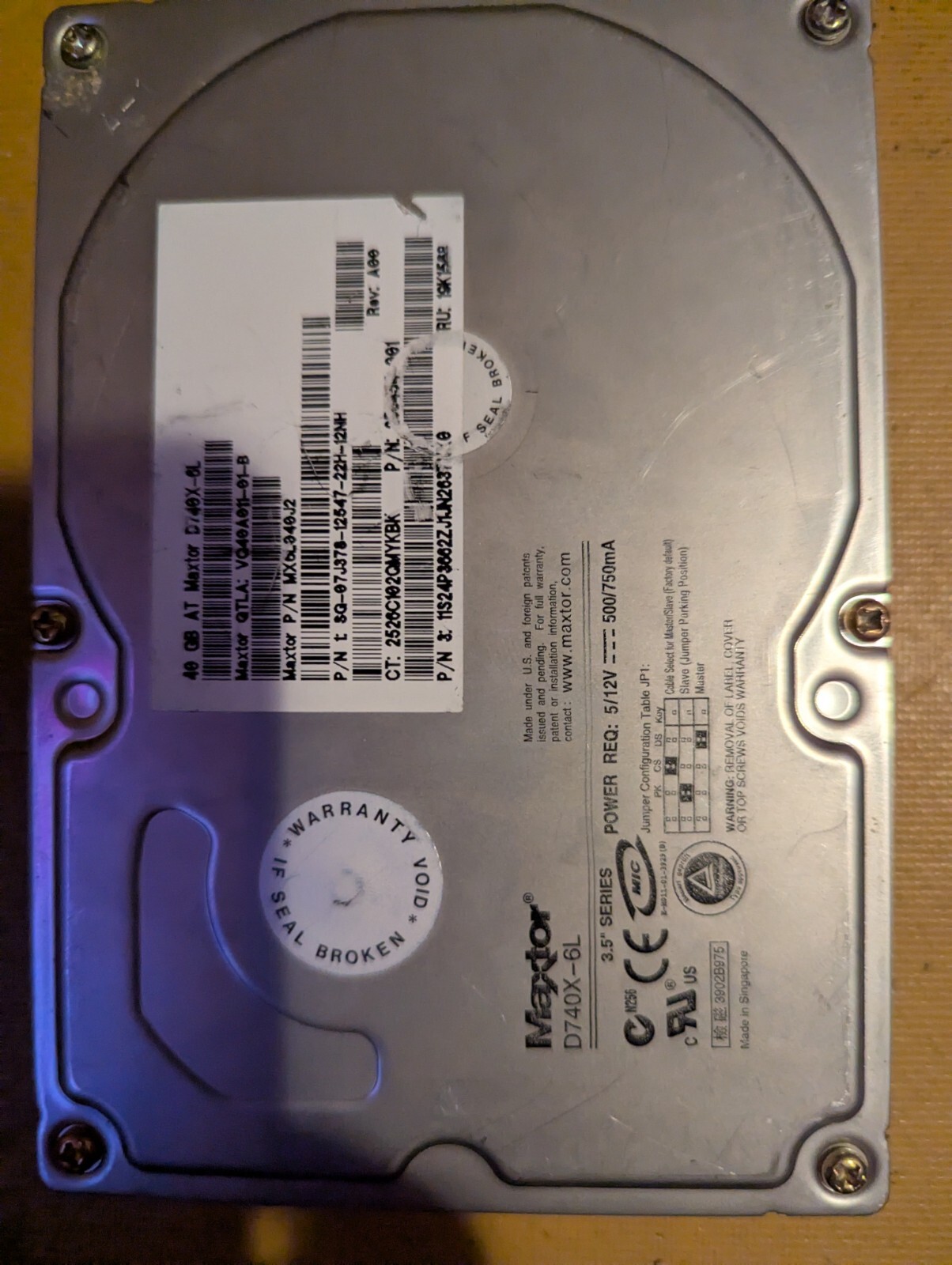 40GB 3.5" HDD Maxtor