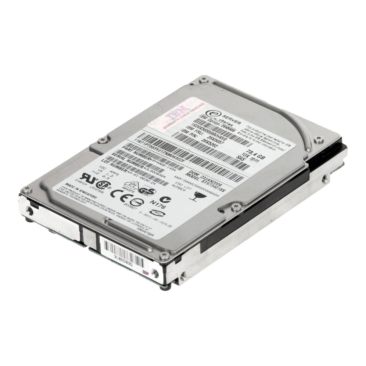 HARD DRIVE IBM 26K5657 26K5262 ST973401SS 73GB 10K 8MB SAS 2.5'' 