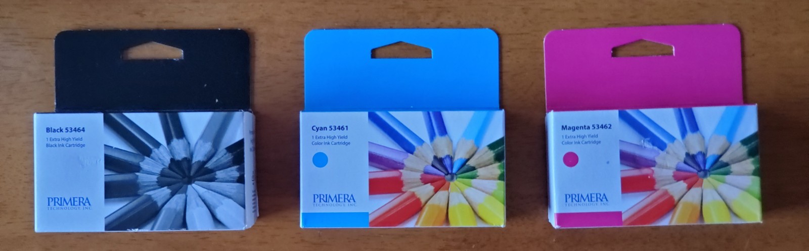 Primera Ink Lot (3) for Label Printer - Black 53464 / Cyan 53461 / Magenta 53462