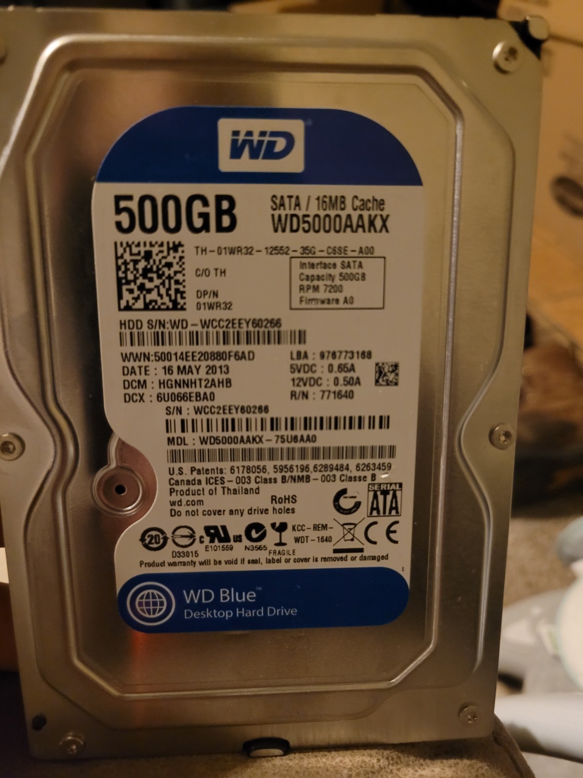 Western Digital WD5000AAKX 500GB HDD 3.5"