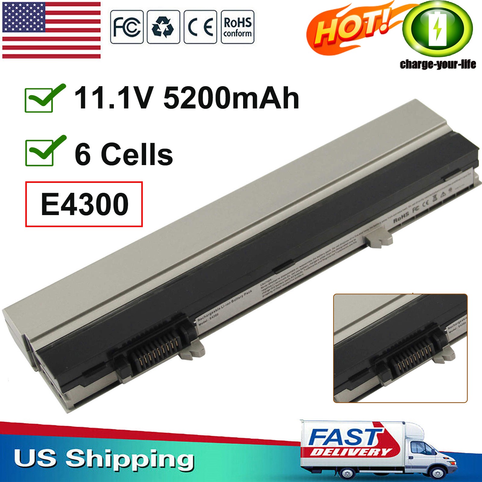 ✅Laptop Battery for Dell Latitude E4300 E4310 E4400 E4300N HW905 FM332 XX327 NEW