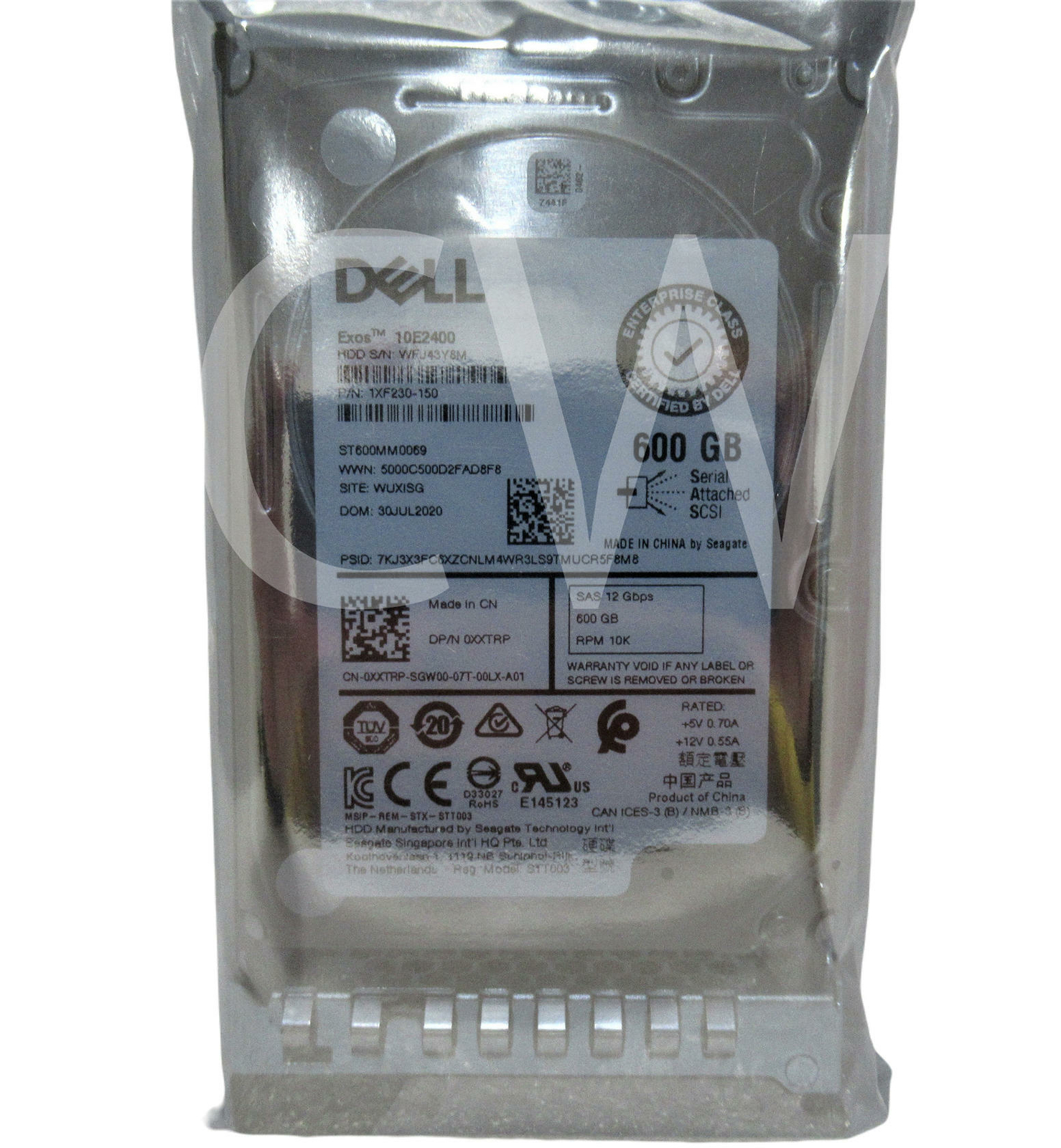 XXTRP ST600MM0069 Dell 600GB 10KRPM 12Gbps SFF 2.5"SAS SERVERHDD HARDDRIVE GEN14