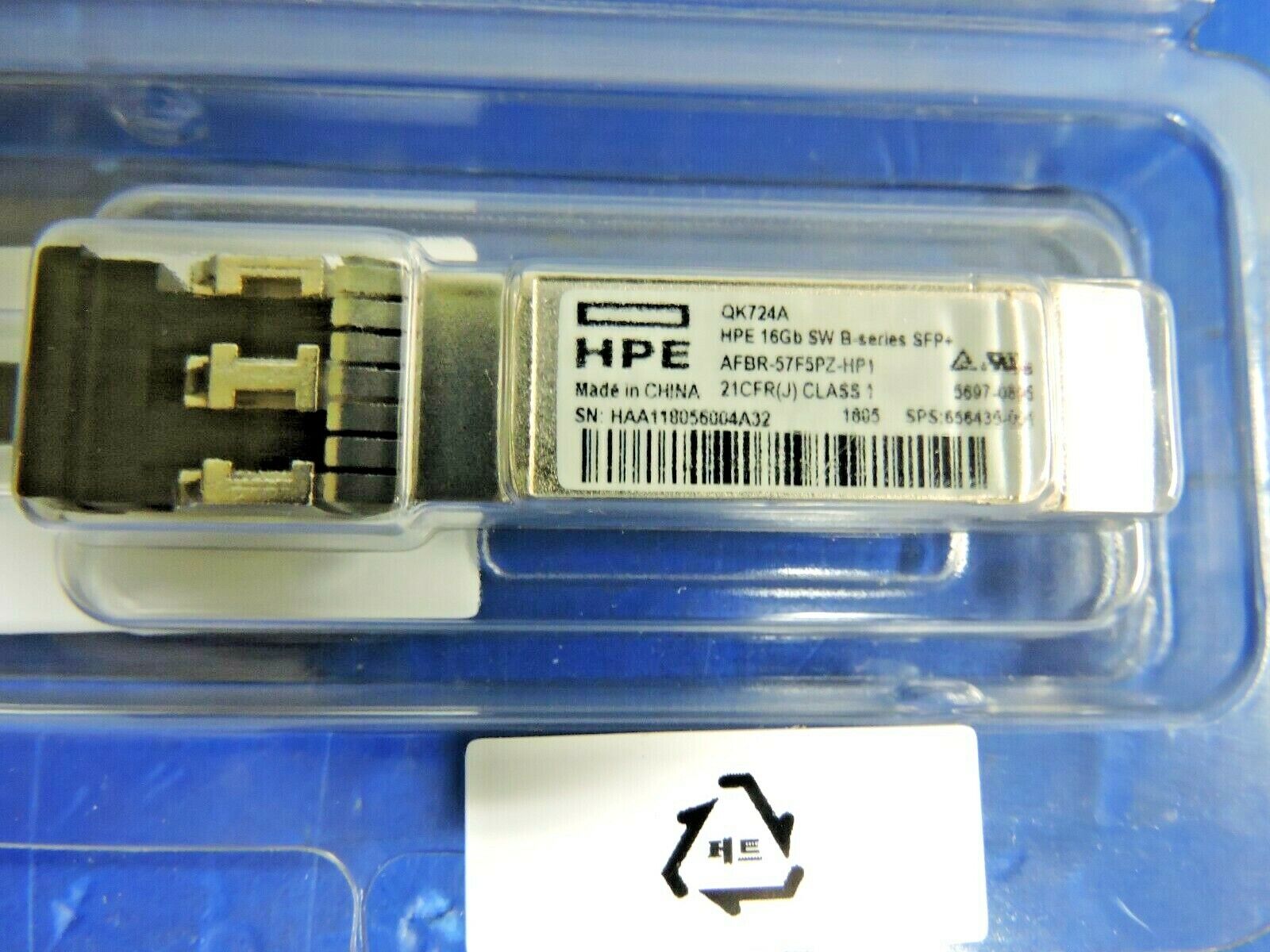 NEW GENUINE HP QK724A  16GB SFP+ TRANSCEIVER 656435-001 QK724-63001 / SEALED