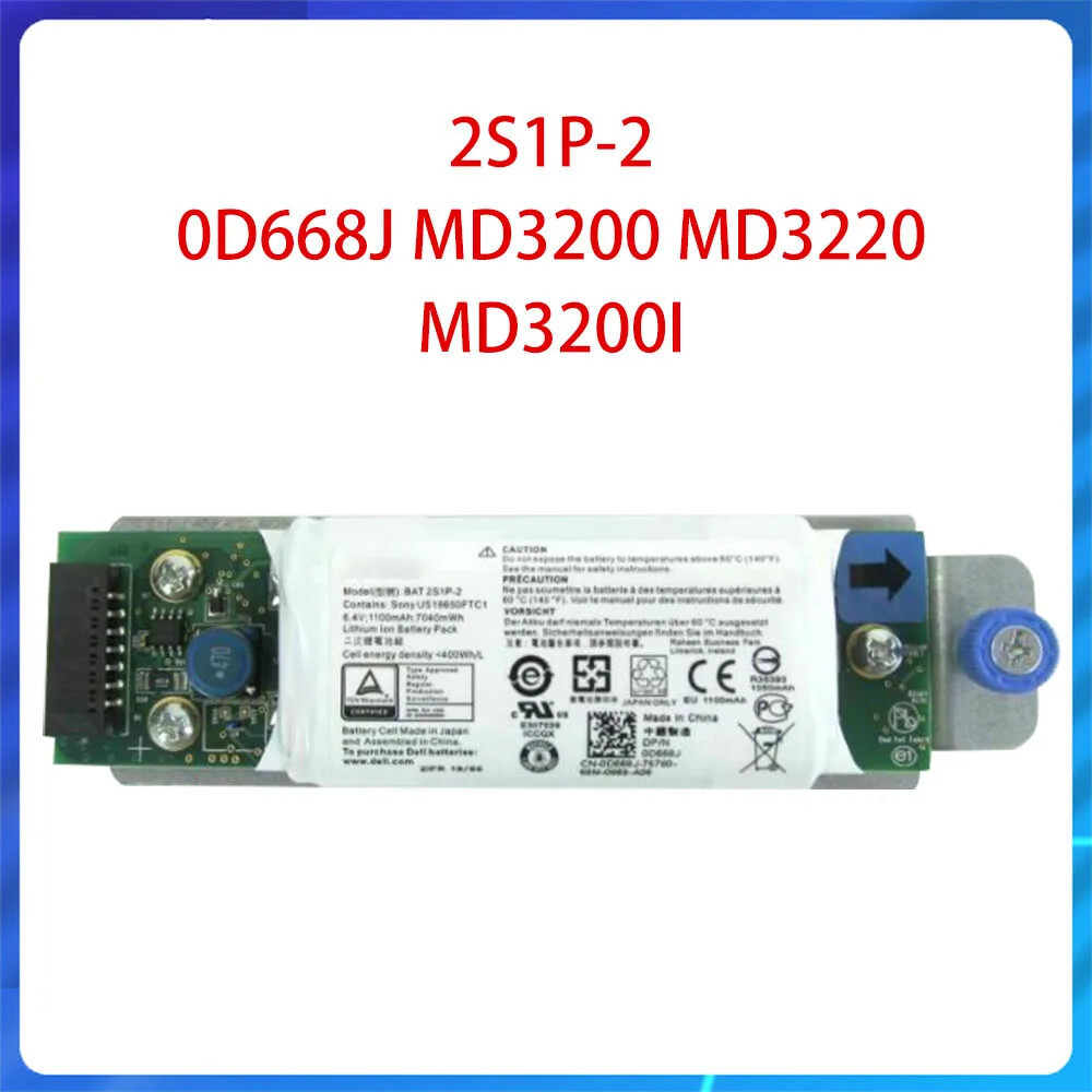 6.6V 1.1Ah 7.26Wh BAT 2S1P-2 0D668J D668J Raid Controller MD3200/MD3220/MD3200I