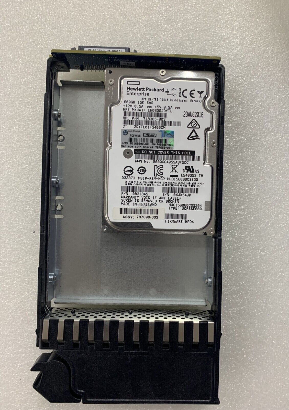 FIT FOR HPE J9V70A 787656-001 MSA P2000 G3 HP 600GB 12G SAS 15K LFF 3.5"HDD