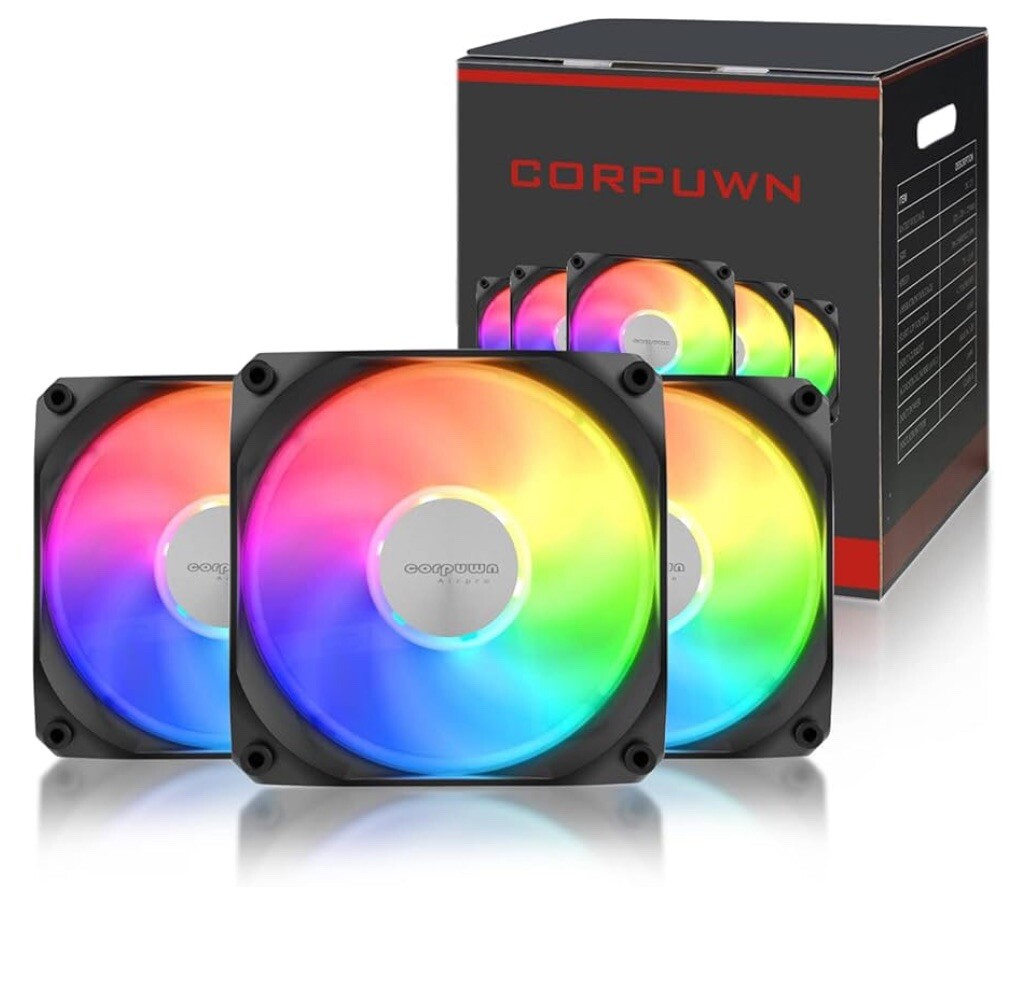 3 Pack Vetroo 120mm ARGB LED Computer Case Fan for CPU Cooling Addressable RGB
