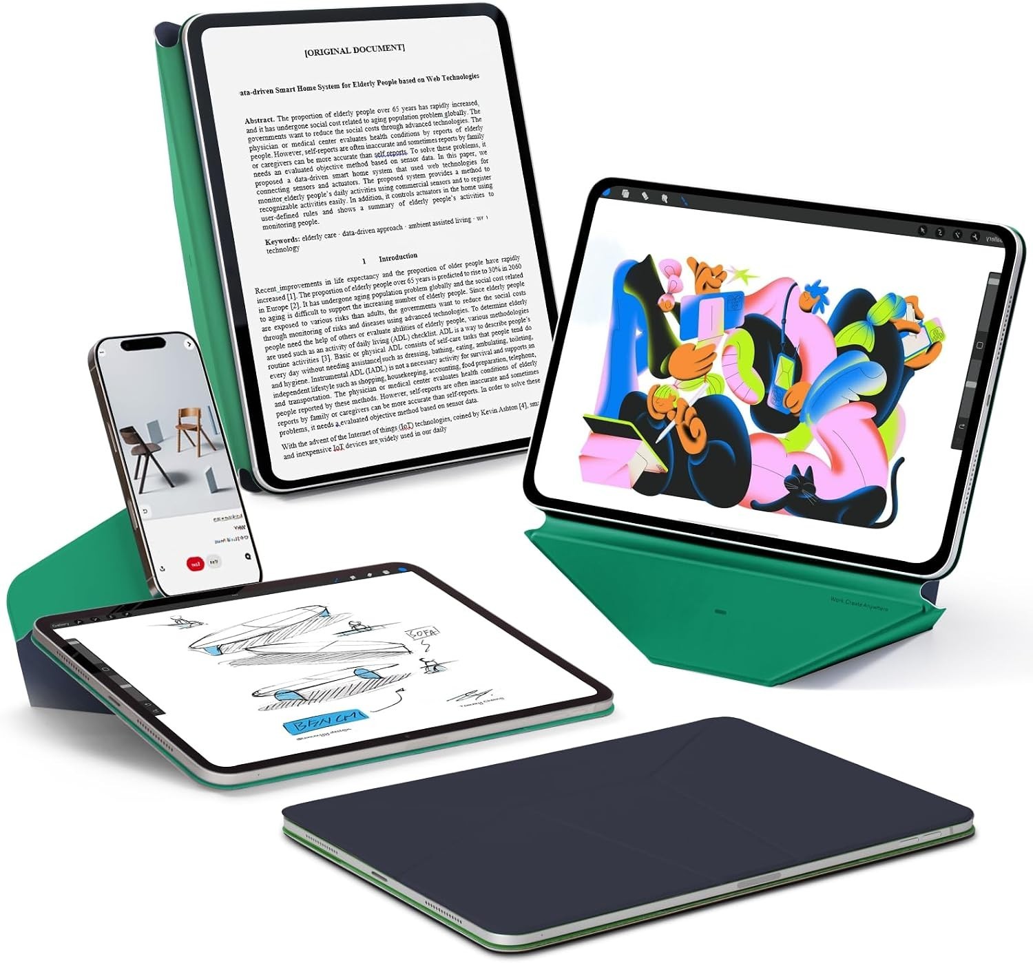 MOFT Dynamic Folio iPad Air 11 M4 M3 M2 10.9 4th 5th Navy Green