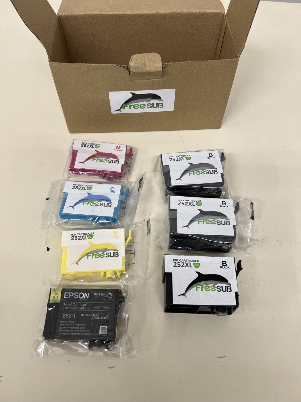 Free Sub 252XL Misc Ink Cartridges (7) Total