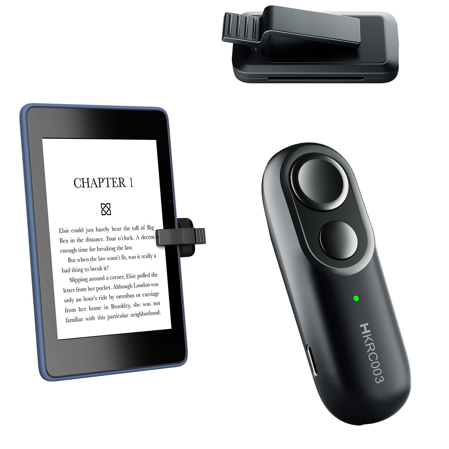 Remote Page Turner for Kindle iPad Android Tablets Reading Photos Black