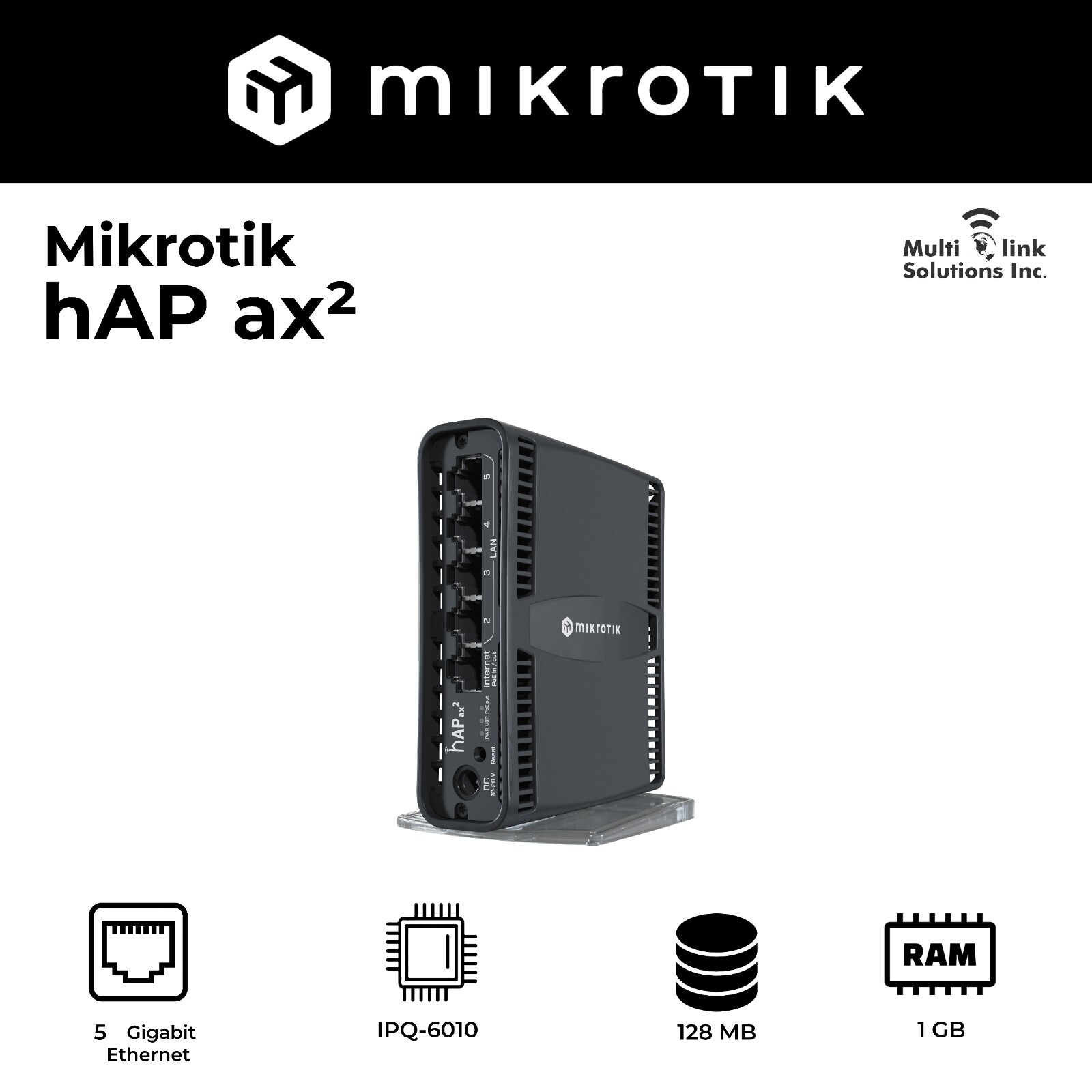 Mikrotik hAP AX2 C52iG-5HaxD2HaxD-TC-US US Version WiFI6 Home Access Point