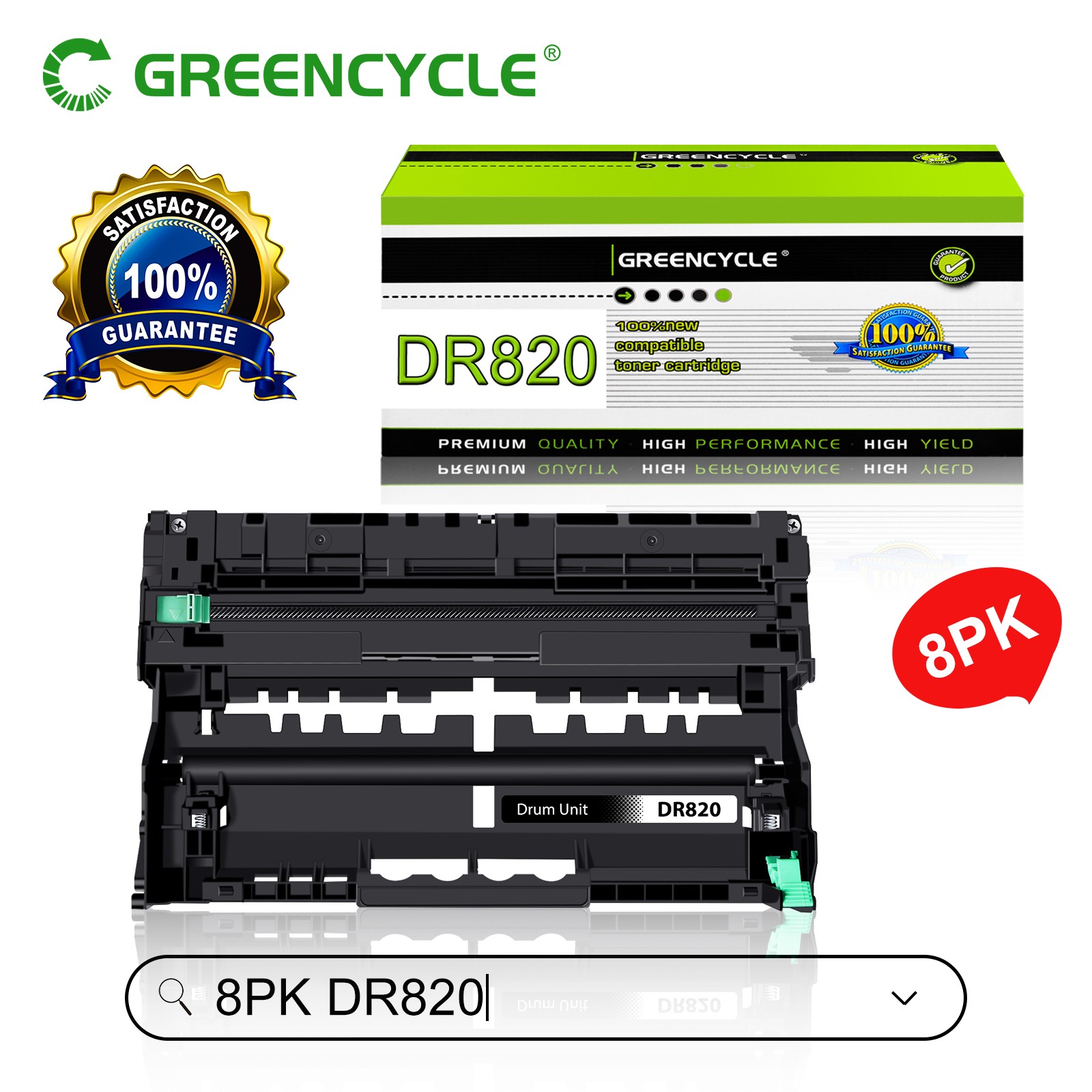 8PK DR820 Drum Unit fits for Brother DCP-5500DN DCP-5600DN MFC-6800DW MFC-6900DW