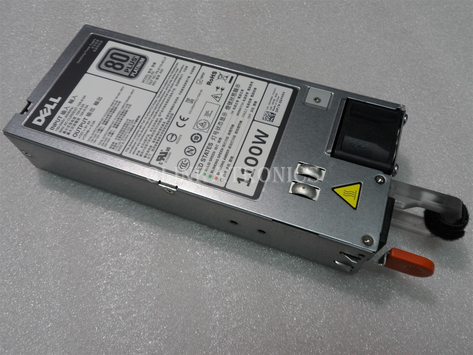 DELL POWEREDGE SERVER POWER SUPPLY 1100W GEN 12 R720 R620 R520 T620 T420 T320