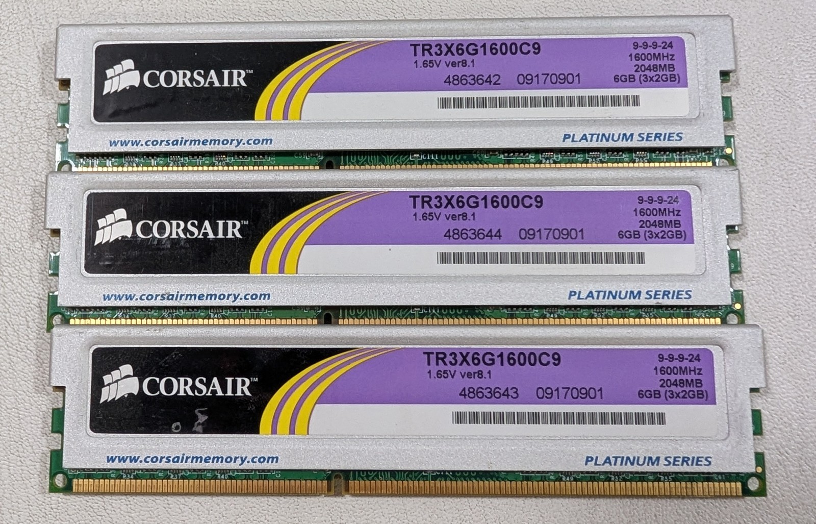Corsair XMS3 Platinum 6GB (3x2GB) DDR3 1600MHz RAM Kit TR3X6G1600C9 9-9-9-24