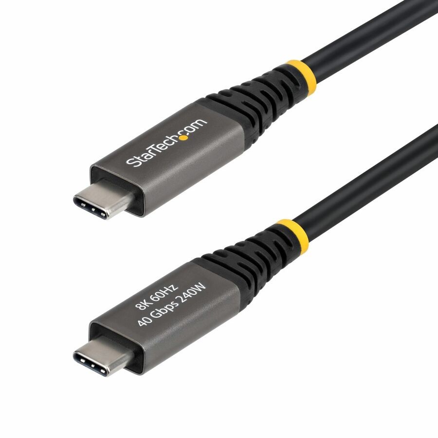 StarTech CC6FT40GUSB4GEN3 6ft Active USB4 Cable, 40Gbps, 240W - Black