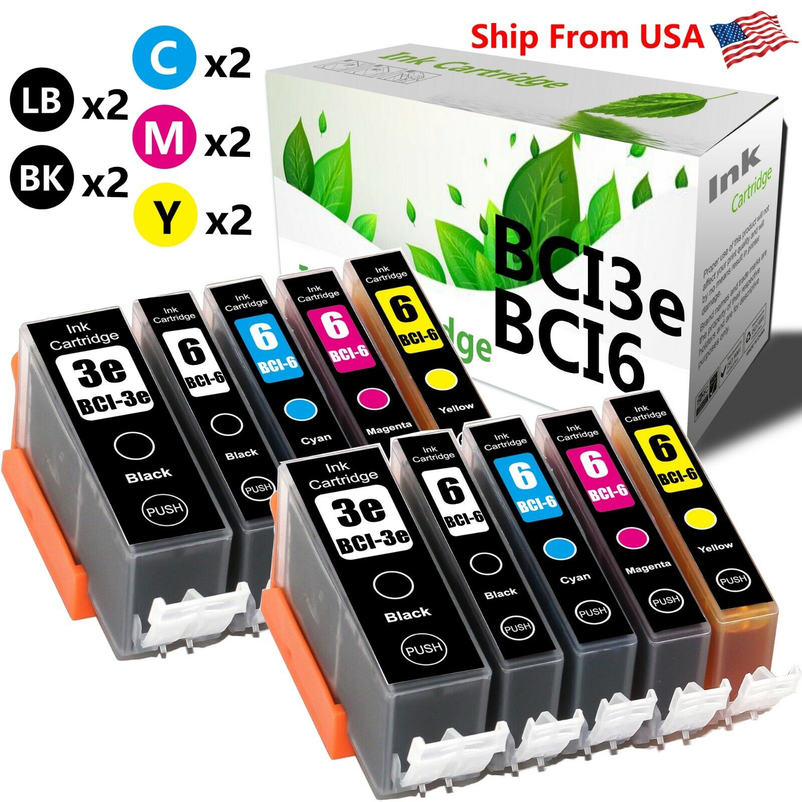 10-Pack BCI-3e BCI-6 Ink Cartridge for PIXMA iP4000R MP780 iP4000