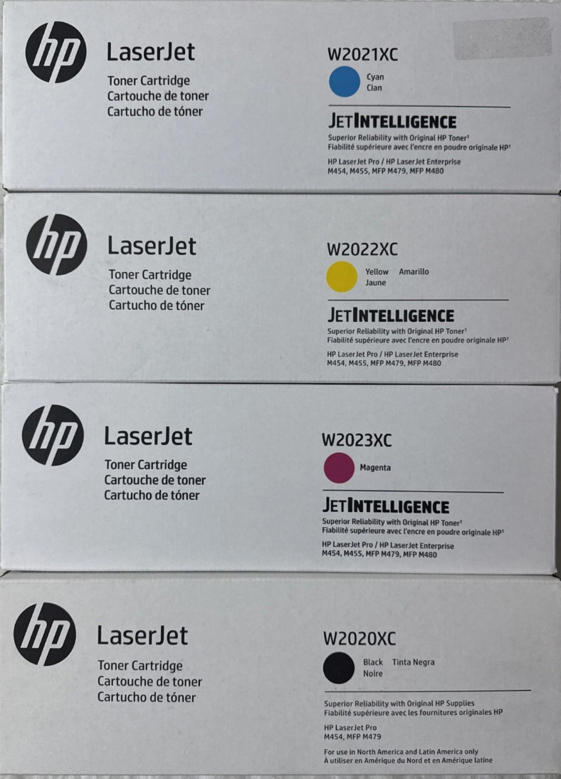 HP 414X Black Cyan Magenta Yellow Set W2020XC W2021XC W2022XC W2023XC Sealed Box