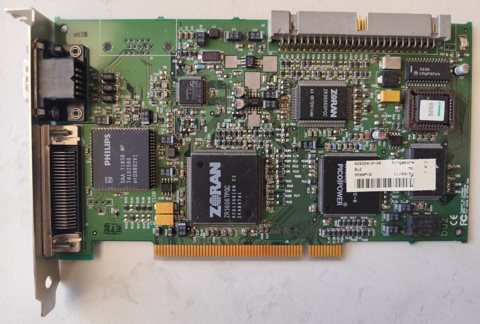 Vintage Iomega Buz PCI Video Capture Card (ZR36067 / SAA7185B) Untested/Parts