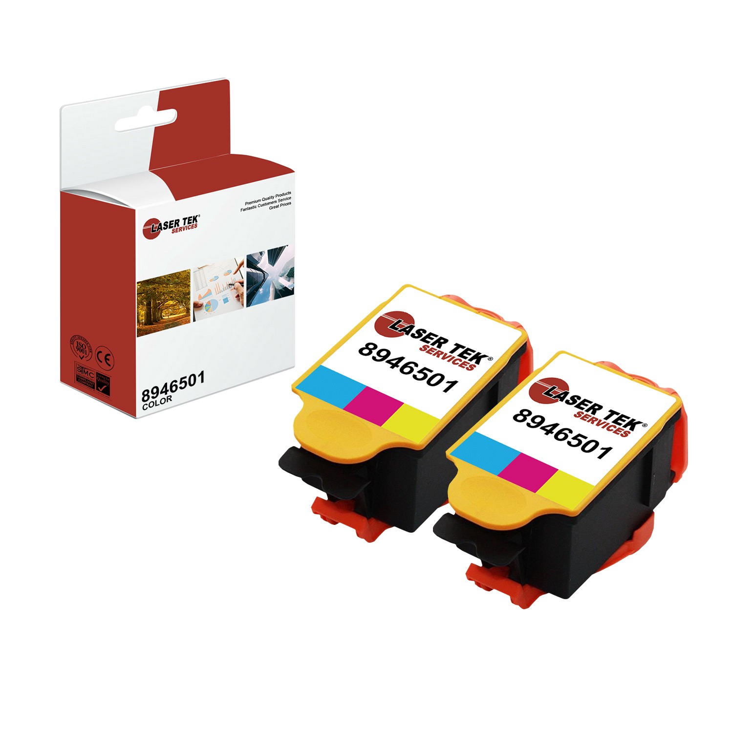2Pk LTS 10XL 8946501 Color HY Compatible for Kodak EasyShare ESP 3250 5210 Ink