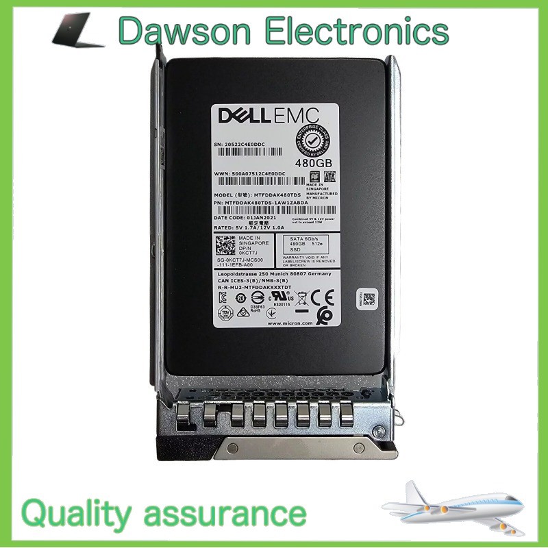Used KCT7J 0KCT7J Dell EMC Micron MTFDDAK480TDS 480GB 6Gbps SATA 2.5" SSD G14 KI