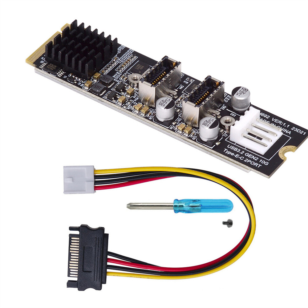 CY 10Gbps Dual Type-E USB 3.1 Front Panel Socket to NVME NGFF M-Key Adapter