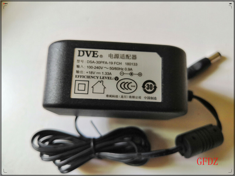 Genuine Switching Adapter DVE DSA-30PFA-19 FCH 180133 18V 1.33A Power Supply