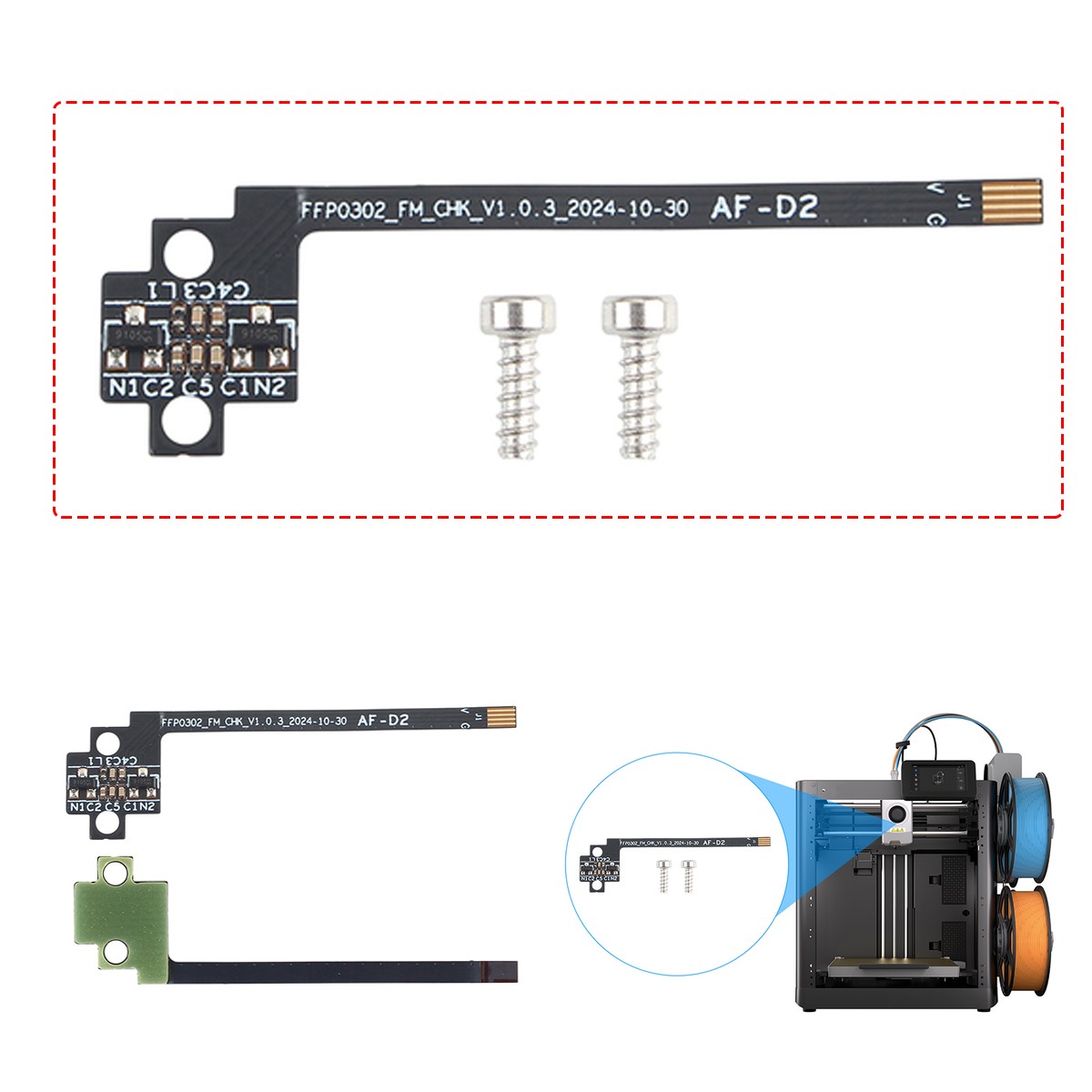 For AD5X Extruder Hall Effect Filament Runout Detection Sensor 3D Printer Parts