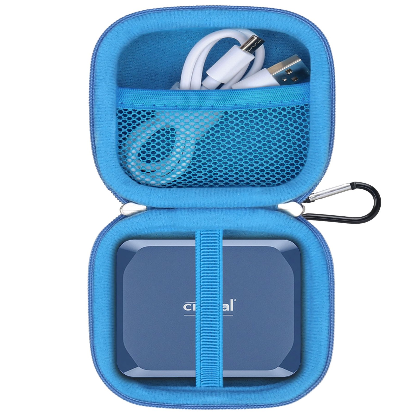 Lacdo Hard Drive Carrying Case for Crucial X10 / X9 / Pro / Blue